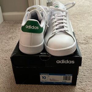 New Adidas Women’s Advantage White/Green Sneakers 10